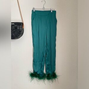 Twelve by OnTwelfth Green Feather Pants, Size Small